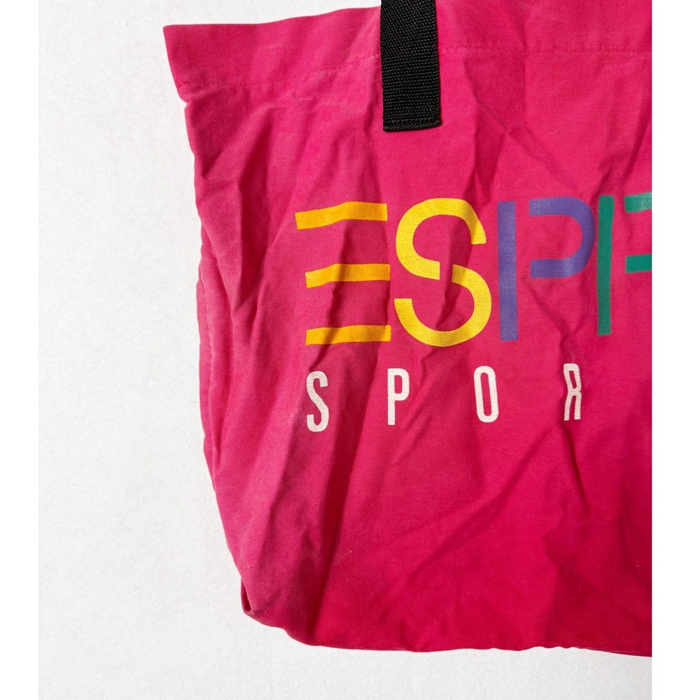Vintage Y2K Esprit Sportiv Pink Canvas Tote Bag Logo Retro 2000s - Picture 2 of 8